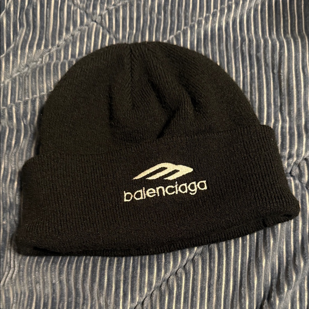 Balenciaga Black Logo Beanie